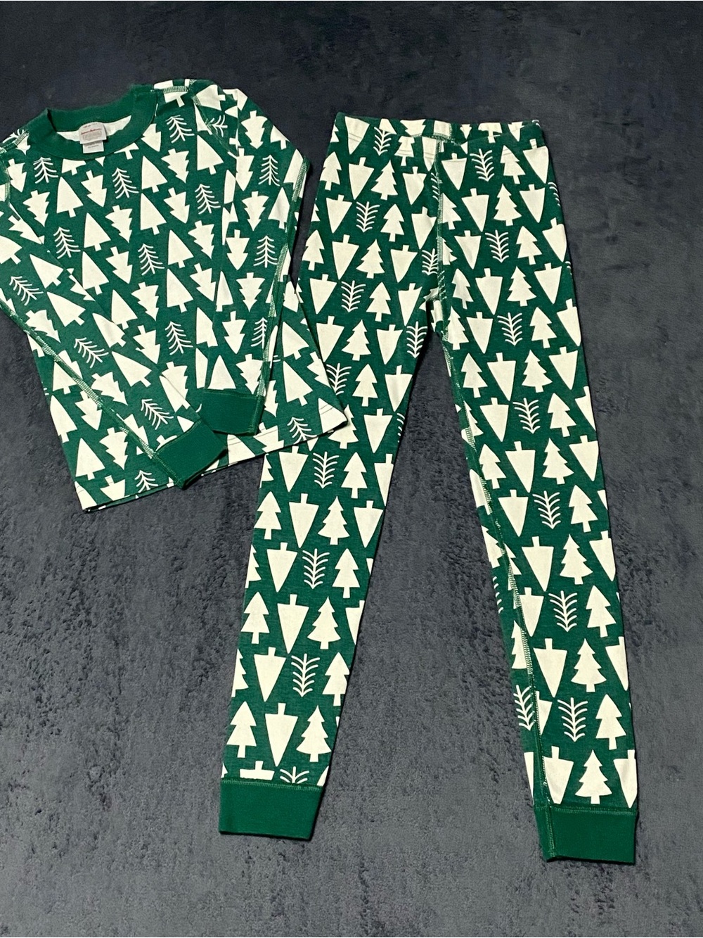 Hanna Andersson Pajamas Unisex Kids 130cm, 8 Christmas Tree Green 2 Piece Set